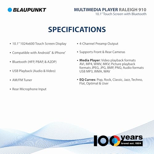 BLAUPUNKT Raleigh 910 10.1" Touch Screen Car Radio with Android Auto & Apple CarPlay - Image 3