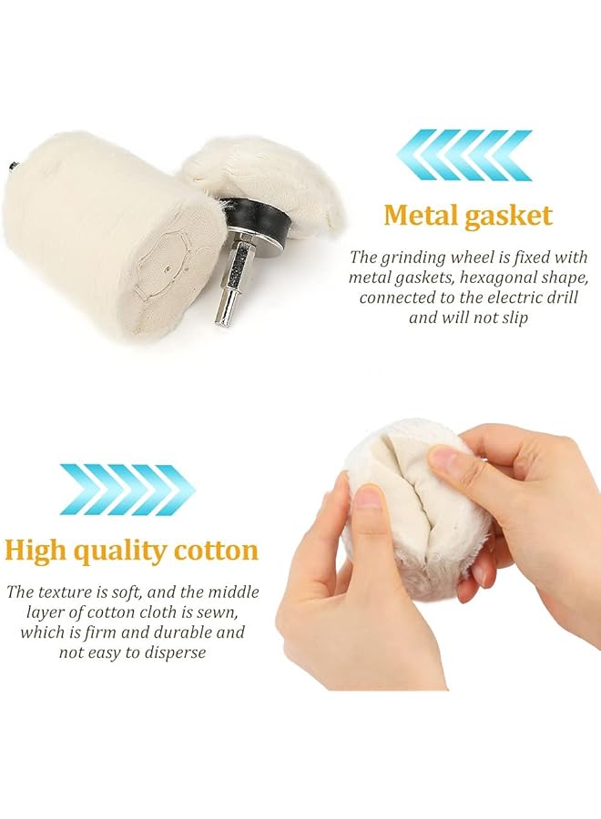 KASTWAVE Buffing Pads Polishing Wheel Kits, Buffing Wheel For Drill For Metal Aluminum Stainless Steel Chrome Wood Plastic Ceramic Glass Woods Fabric Cotton Machine Jewelry (10 Pcs)  - Image 4