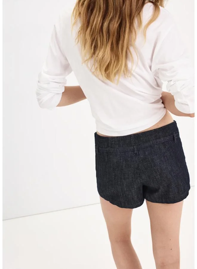Mango Denim Culottes With Belt