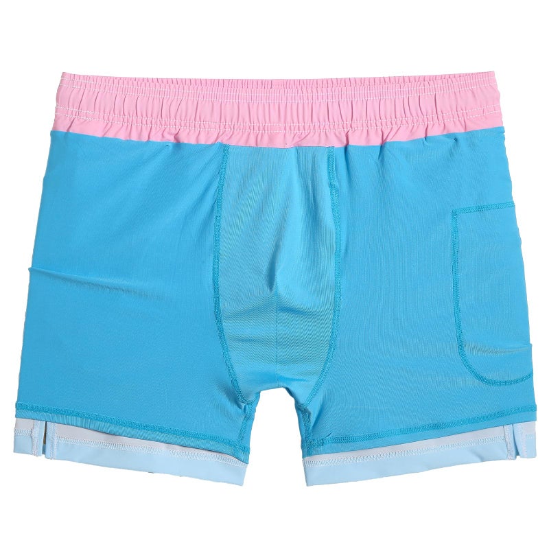 maamgic Mens Swim Trunks with Compression Liner 5 Inch, Quick Dry Bathing Suit with Zipper Pockets, Stretch No-Chafing Swim Shorts, Sunset by The Sea Medium - Image 2