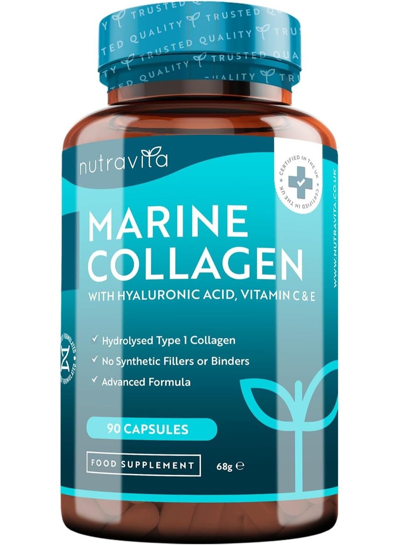 نوترافيتا كولاجين بحري 1000مجم مع حمض هياليورنيك 100 مجم 90 كبسولة تركيز عالي - Image 1