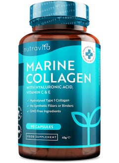 Nutravita Marine Collagen 1000mg Enhanced with Hyaluronic Acid 100mg 90 Super Strength Capsules  - Image 1