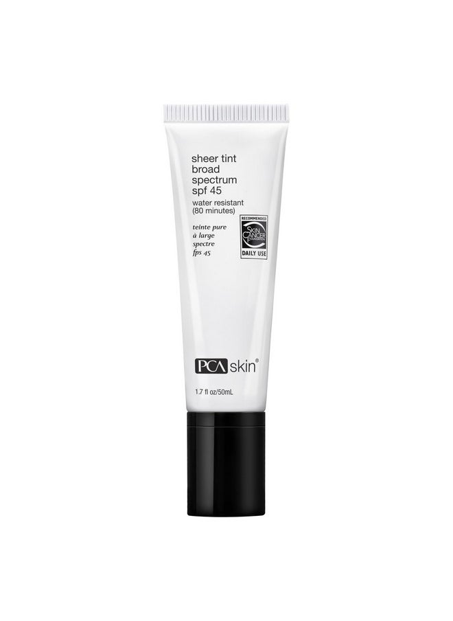 PCA SKIN PCA SKIN Sheer Tinted Sunscreen, SPF 45 Broad Spectrum Sunscreen, Water Resistant, Made With Physical Sunscreen Ingredients, 1.7 fl oz Tube  - Image 1