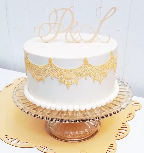 Anyana 14.5" jewels baking Fondant sugar lace Silicone Mat wedding Cake Decorating mold chandelilac edible Lace Embossed Sugarcraft Tools for cupcake topper decoration Anyana - Image 3