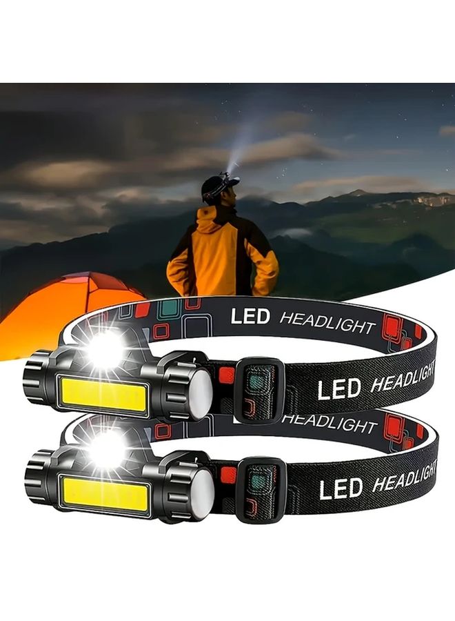 Black Tactical LED Headlamp Super Bright USB Rechargeable Adjustable for Running Camping Hiking - Image 2