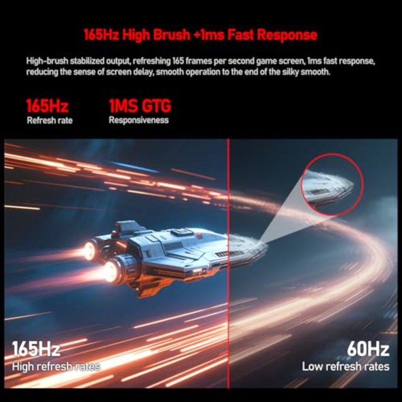 Ultrawide 21:9 Gaming Monitor UWQHD 165Hz Curved 1500R For PC Gaming RGB Backlight HDMI DisplayPort 34-Inch VA Panel 1ms Response Time - Image 3