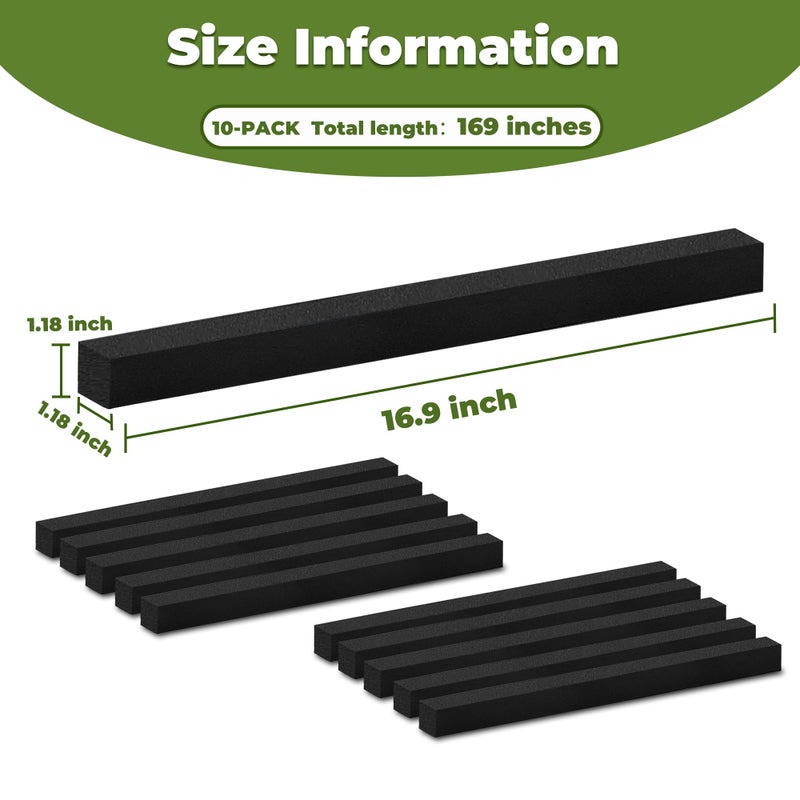 AmaCielo 10 Pcs Under Couch Blocker, Under Bed Blocker for Pets Toys Barrier, Sponge Under Furniture Blocker with Strong Tapefor, Stopping Small Items from Getting Under Couch,Easy to Install, 17" L x 1.2" H - Image 2