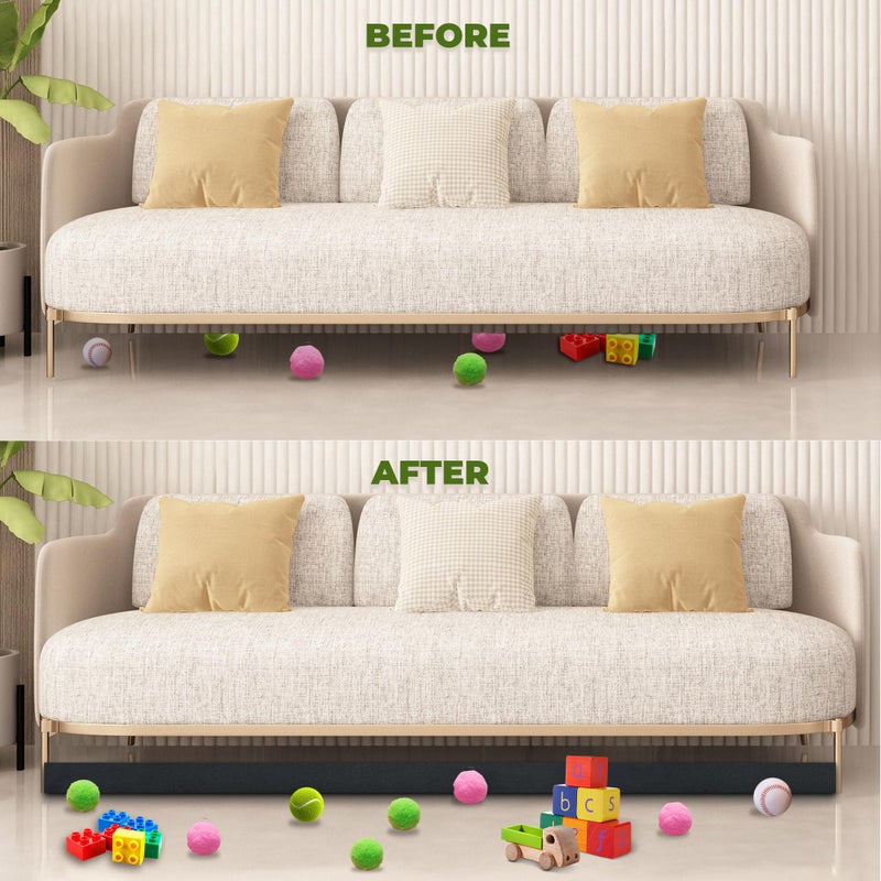 AmaCielo 10 Pcs Under Couch Blocker, Under Bed Blocker for Pets Toys Barrier, Sponge Under Furniture Blocker with Strong Tapefor, Stopping Small Items from Getting Under Couch,Easy to Install, 17" L x 1.2" H - Image 3