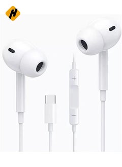 HuHa Type C Earphone Connector(Built-in Microphone & Volume Control) in-Ear Stereo Headphone/Headset Compatible with Samsung,OnePlus,Moto,Honor,iPad Air,MacBook Air & Pro  - Image 1