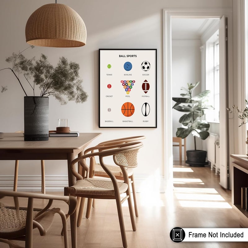 Poster Master ملصق ماستر للرياضات الكروية - طباعة كرة - فن رياضي - فن كرة السلة - فن كرة القدم - فن البيسبول - فن البلياردو - فن البولينج - ديكور غرفة اللع�� - Image 5