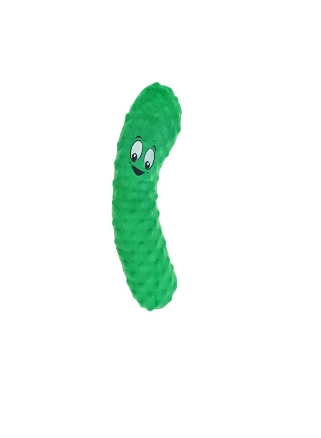 PUREPET Plush Squeaker Toys for Small to Medium Dogs Food Junkies Funny Snack Characters (7 Inch Pickle) - Image 1