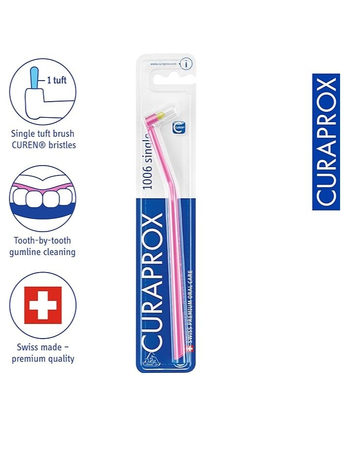 CS 1006 Interdental Toothbrush, Assorted Colour. Manual Single Tuft Interdental Brush Ultra-Fine CUREN® Filaments