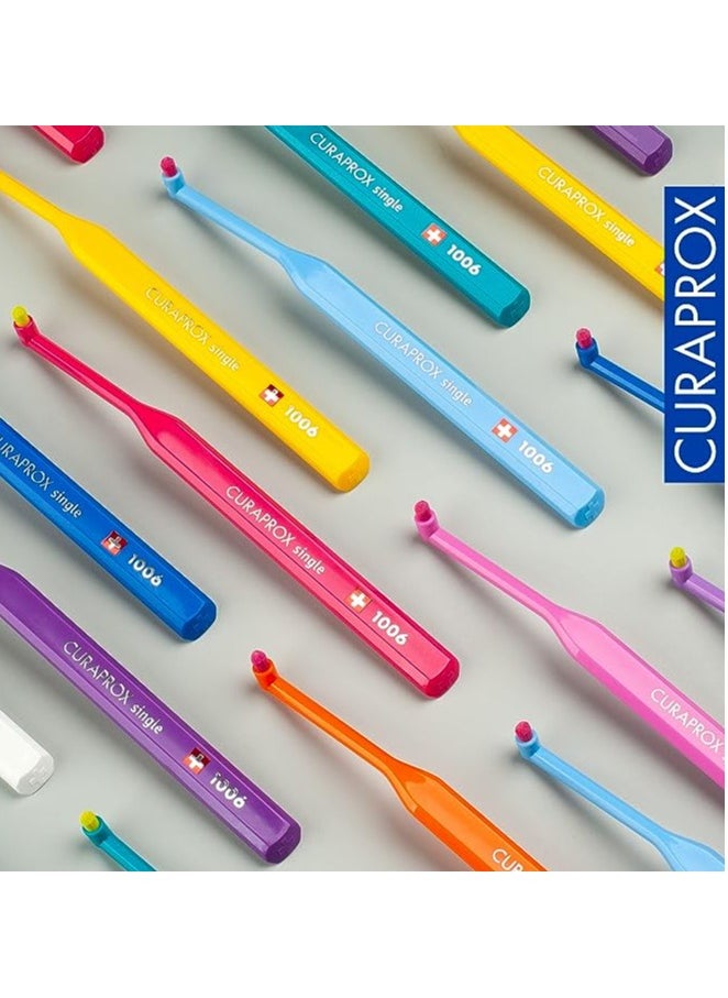 CS 1006 Interdental Toothbrush, Assorted Colour. Manual Single Tuft Interdental Brush Ultra-Fine CUREN® Filaments