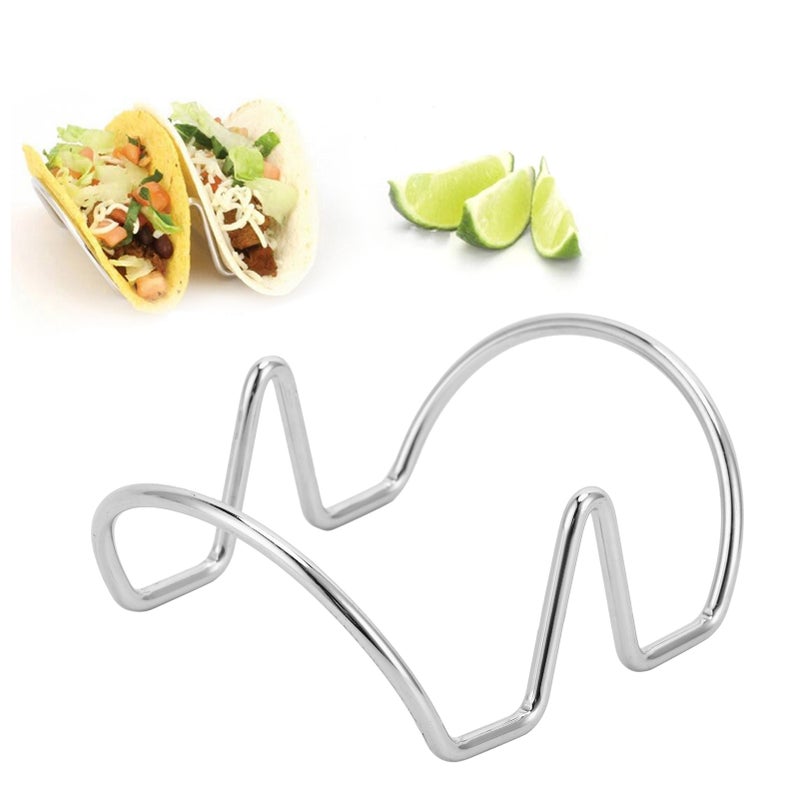 Taco Holder Stainless Steel Restaurant Mexican Taco Pancake Stand Kitchen Accessory(UShape 2 Grid ) - Image 5