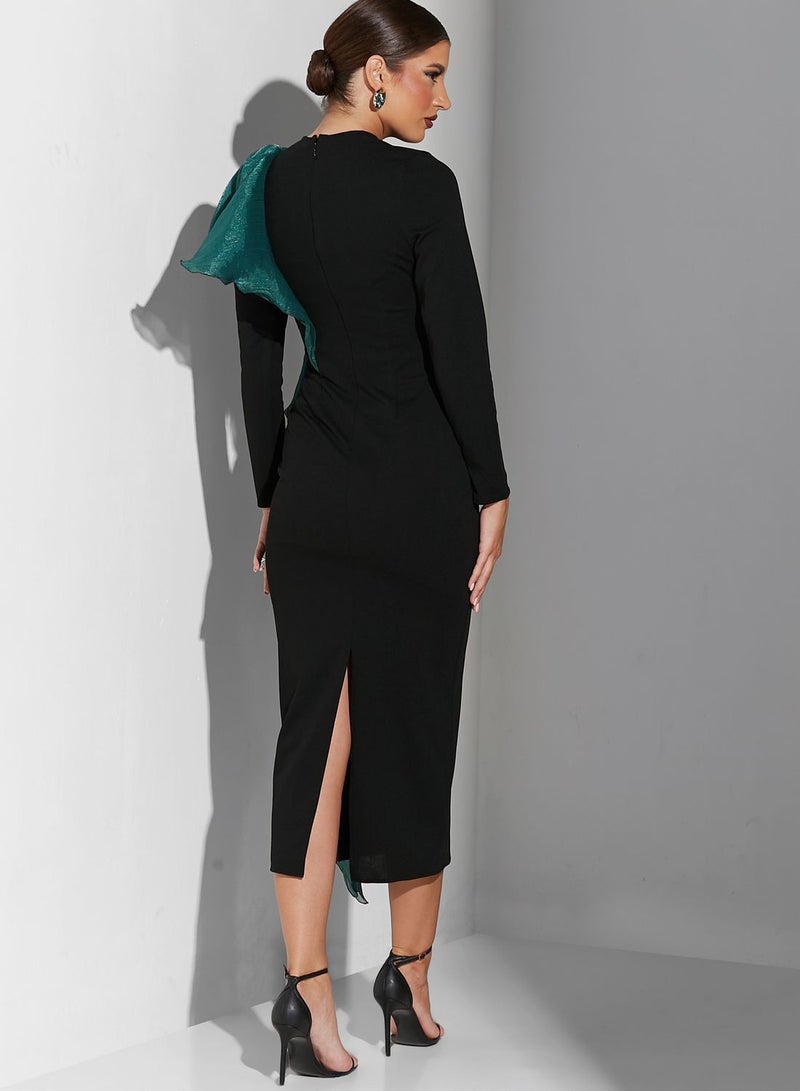 Namshi x Ruffle Trim Midi Dress  - Image 2