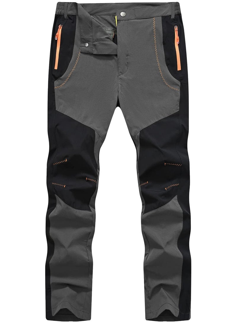 TBMPOY Mens Hiking Work Cargo Pants Lightweight Waterproof Quick Dry Outdoor Mountain Pant Fishing Camping Gray 40