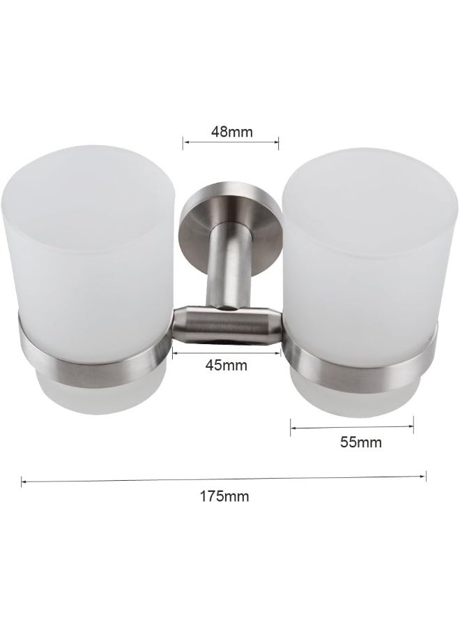 XVL WallMounted Toothbrush Holder Double Holder Brushed G1005 - Image 5