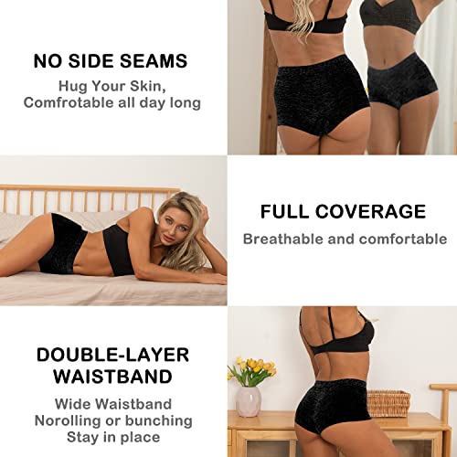 R RUXIA Women's Boyshorts Underwear Seamless Boy Shorts Panties Soft Stretch Boxer Briefs 5 Packs(Regular & Plus Size) - Image 5