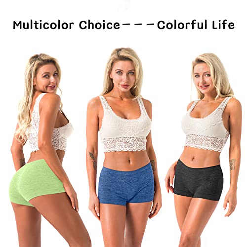 R RUXIA Women's Boyshorts Underwear Seamless Boy Shorts Panties Soft Stretch Boxer Briefs 5 Packs(Regular & Plus Size) - Image 4