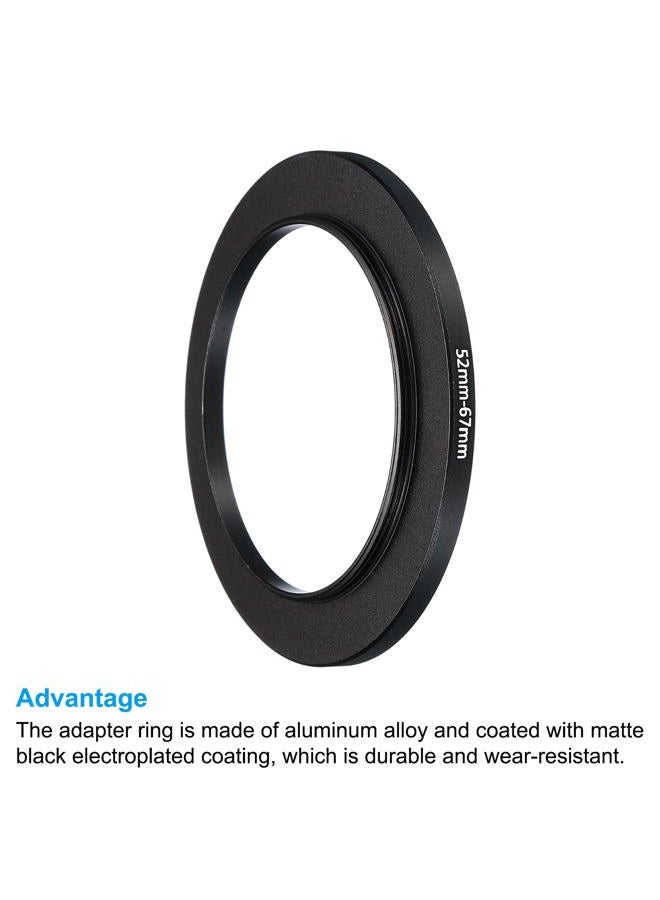 PATIKIL 52mm-67mm Metal Step Up Ring, 2 Pack Camera Lens Filter Adapter Ring Aluminum Filter Adapter Ring for Camera Lenses Hood, Black - Image 4