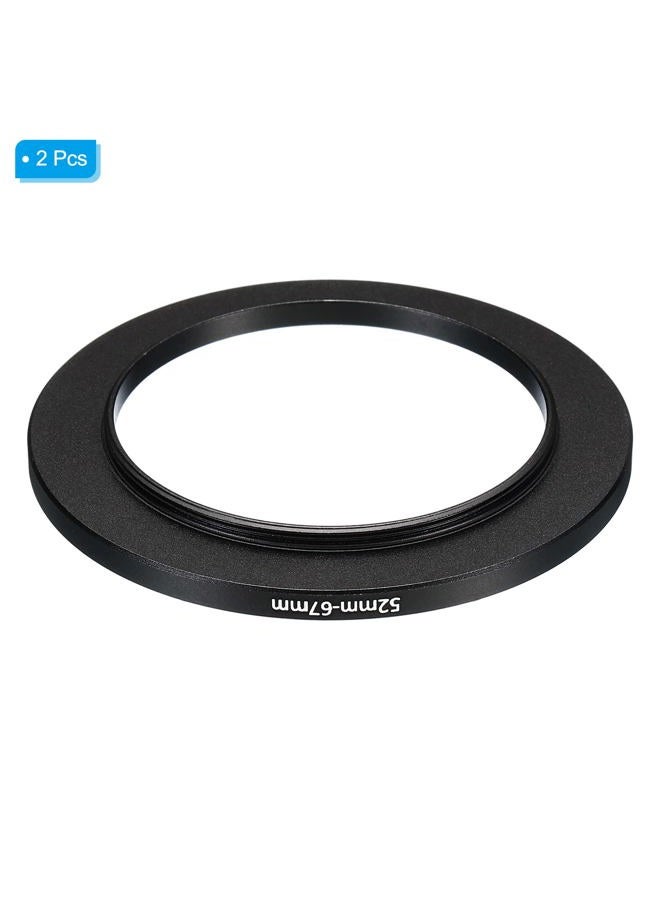 PATIKIL 52mm-67mm Metal Step Up Ring, 2 Pack Camera Lens Filter Adapter Ring Aluminum Filter Adapter Ring for Camera Lenses Hood, Black - Image 3