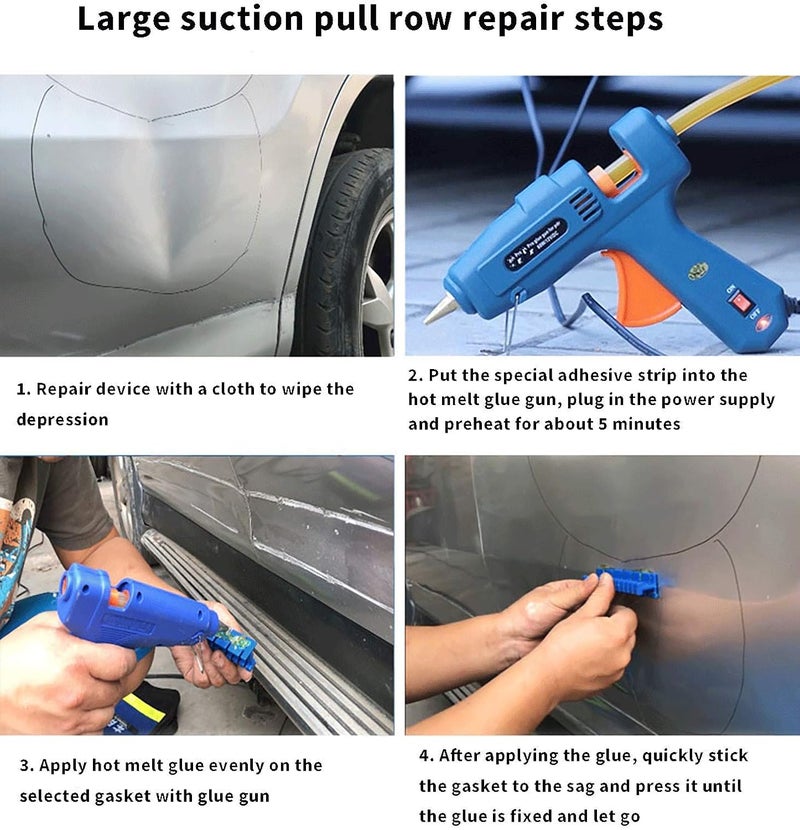 U/D 2 in 1 Dent Repair Kit - T-bar Dent Puller with 22 Glue Pullers and Stainless Steel Grooves - Image 3