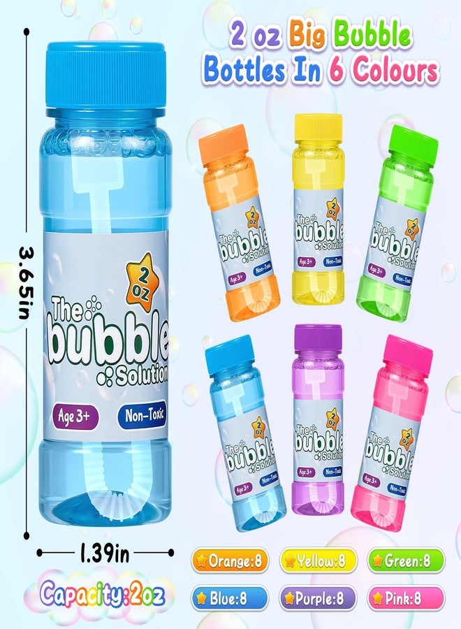 Jumlys 48 Pack Bubble Bottles with Wand in 6 Colors, Bulk Party Favors for Kids, Birthday, Christmas, New Year, Valentine, Carnival, School Classroom Prizes for Boys & Girls, Ideal Goodies Bags Stuffers - Image 2