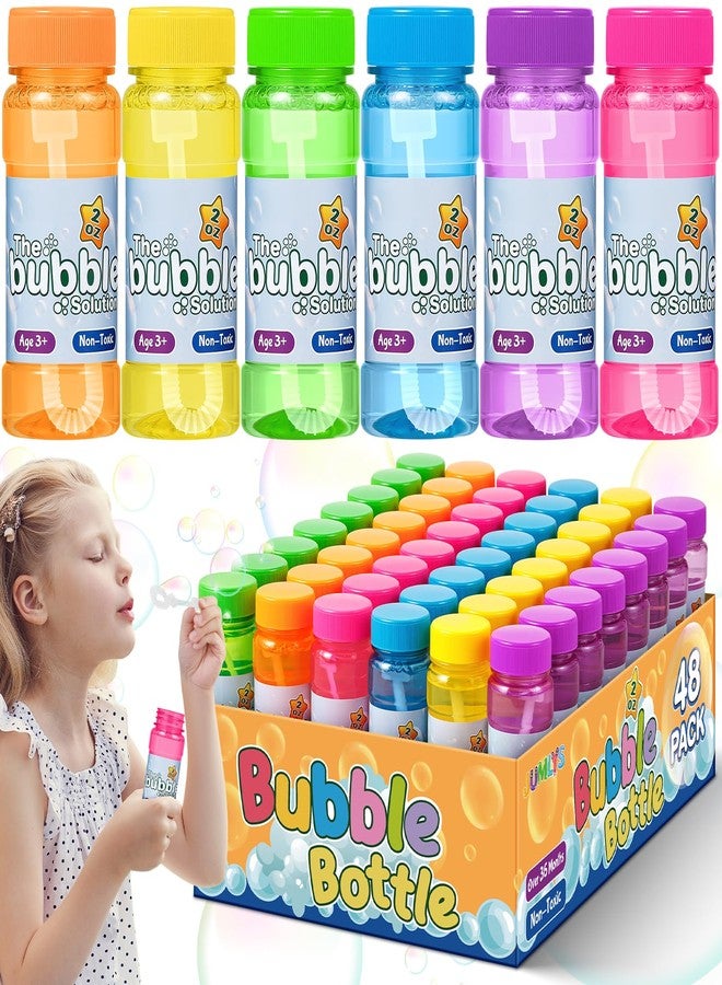 Jumlys 48 Pack Bubble Bottles with Wand in 6 Colors, Bulk Party Favors for Kids, Birthday, Christmas, New Year, Valentine, Carnival, School Classroom Prizes for Boys & Girls, Ideal Goodies Bags Stuffers - Image 1