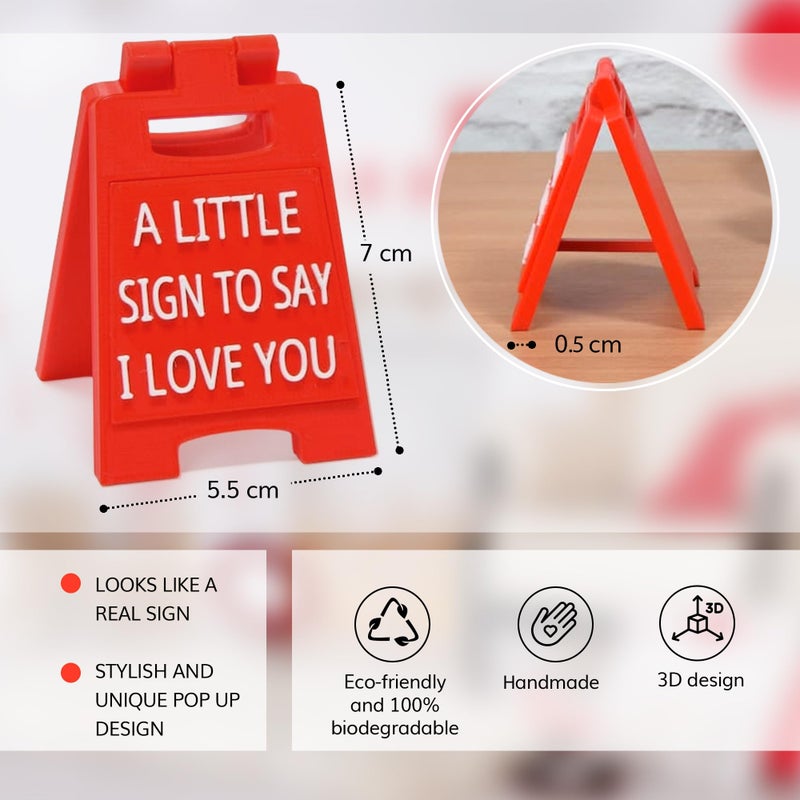 Velenti Valentines Day Gifts - Romantic I Love You Sign - Fun Boyfriend Valentine Day Gift - Cute Birthday  Christmas  Wedding Gift for Girlfriend  Wife  Fiancee - Mini Sign Decoration - Image 4