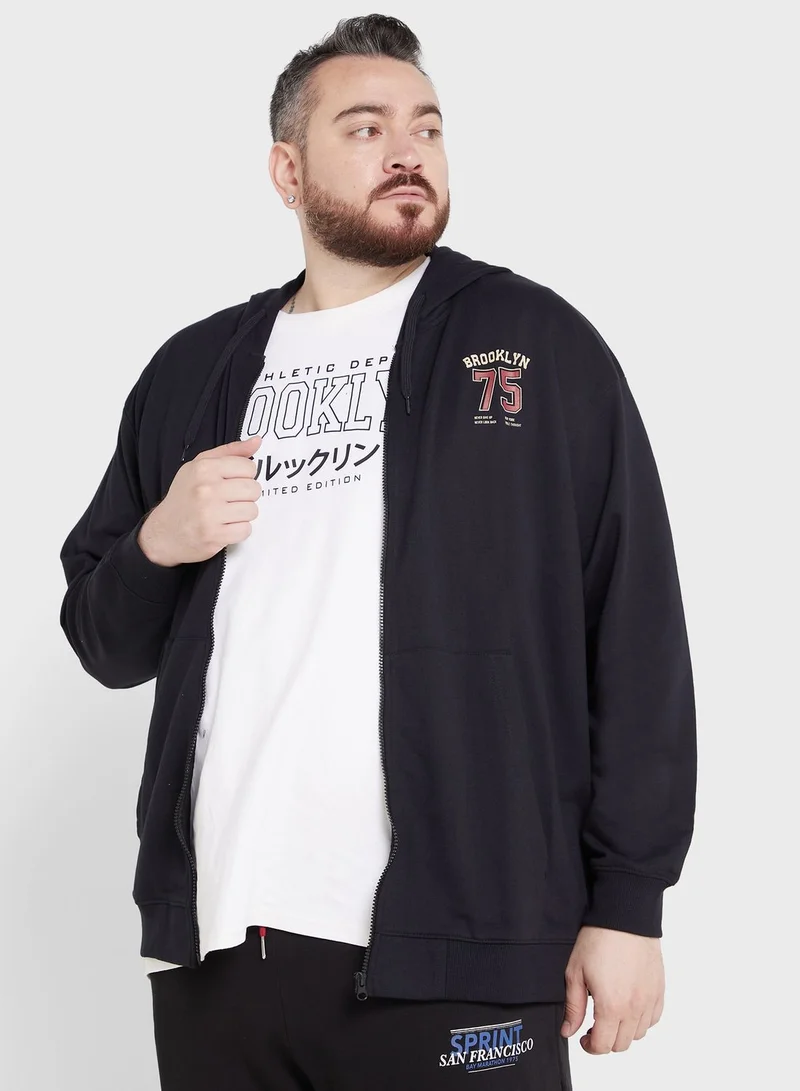 سفنتي فايف Plus Size Graphic Hoodie