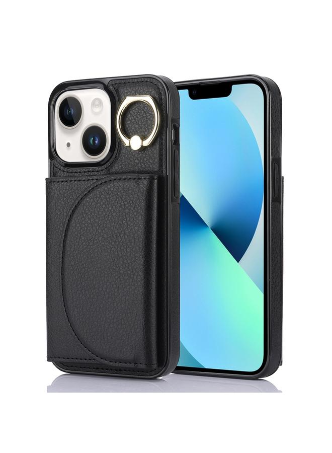 S-TOP Case For iPhone 13 YM007 Ring Holder Card Bag Skin Feel Phone Case - Image 1