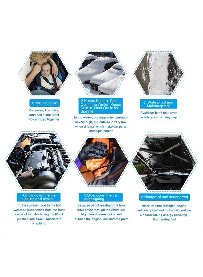 uxcell 394 مل 10 مم 16.36 قدم مربع كتلة السيارة عزل امتصاص الصوت الحراري - Image 4
