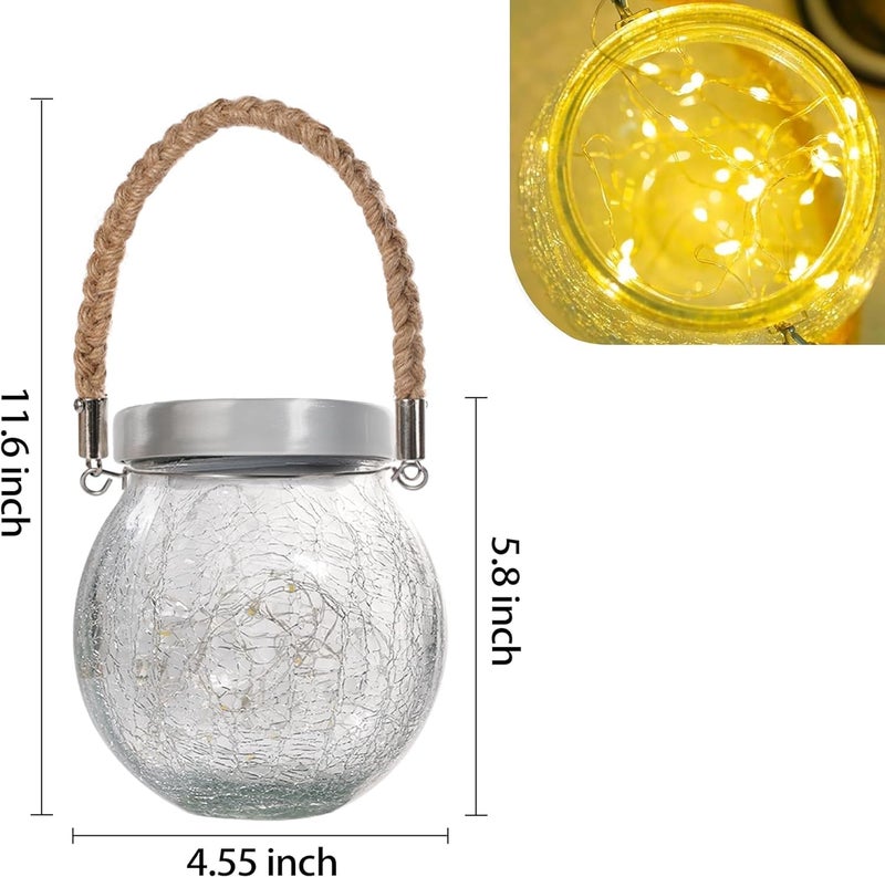 LITVERSE Outdoor Solar Hanging Crack Glass 30 LED Lights Waterproof Outdoor Garden Decor Patio Porch Garden Yard Backyard Balcony Lawn Tree Christmas Decor (Warm White) - Image 5