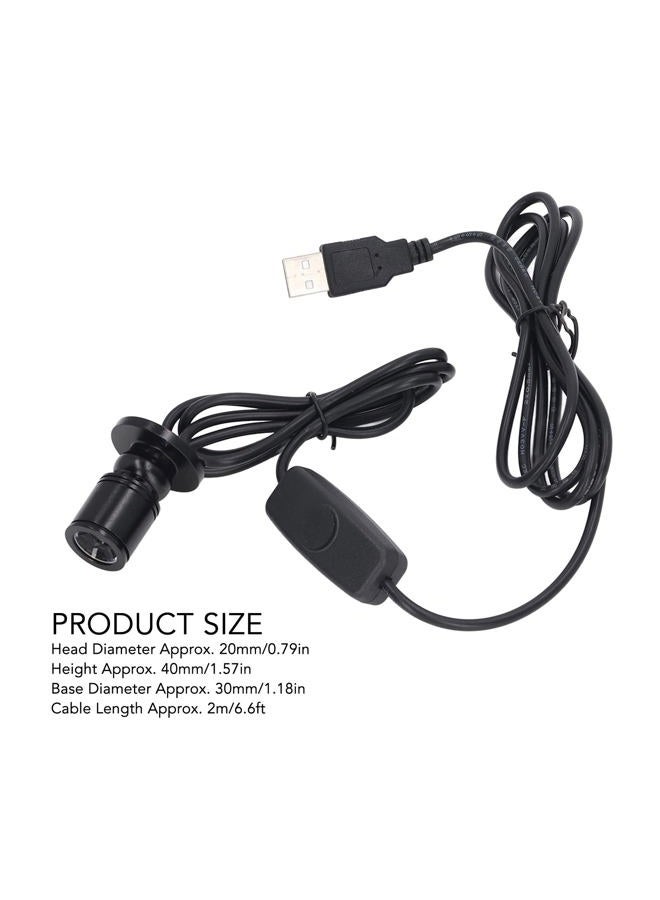 FOSA Mini Spotlight for Display Cabinet, LED Mini Spot Light, USB 5V Dimmable LED Spotlight with 6.6ft Cable for Showcase Jewelry Cabinet Porch (Warm White Light 3000K) - Image 3