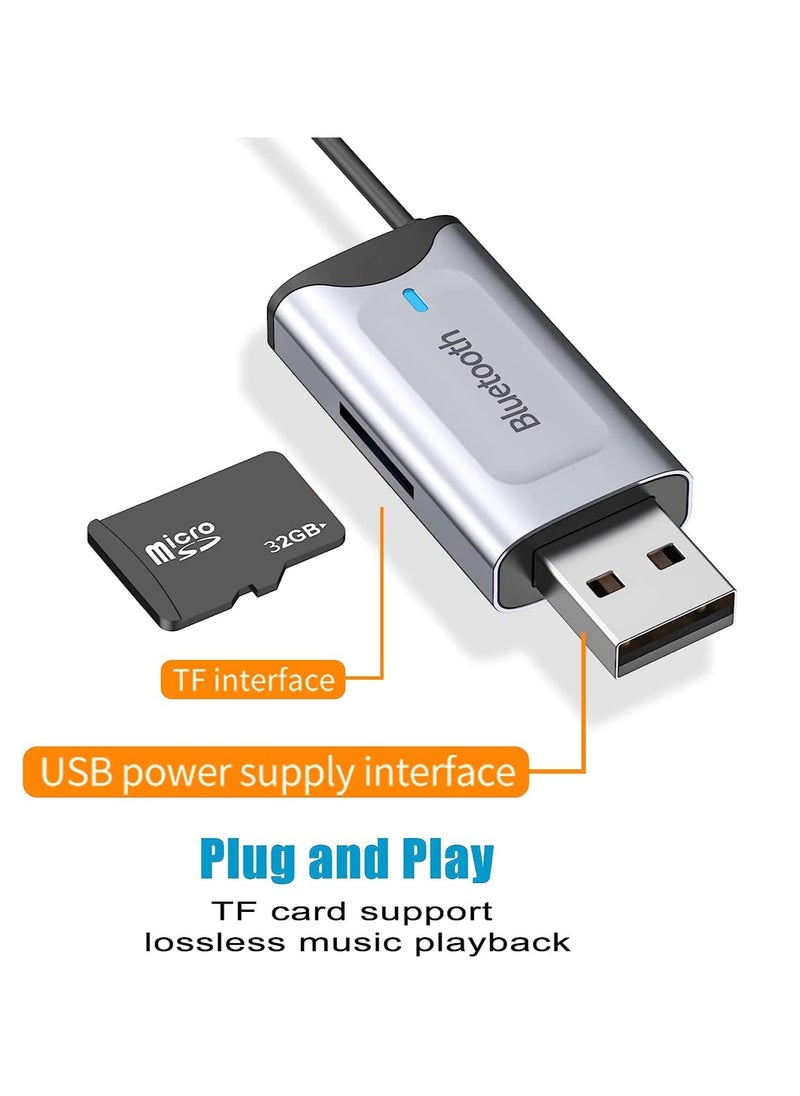 SYOSI - Bluetooth Aux Adapter for Car, Car Bluetooth v5.3 Wireless Receiver USB to 3.5mm Jack Adapter Built-in Microphone Aux Input for Hands-Free Calls, Plug and Play, Auto Power on for Car Speaker - Image 1
