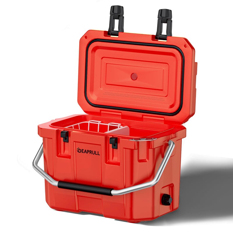 DEAPRULL 30 Quart Hard Cooler, Insulated Ice Chest Box Holds Ice for More Days, Portable Cooler with Handle, Cup Holders, Double Latches for Camping, Drink, Beverage, Beach, Picnic, Fishing, Boat, Barbecue - Image 1