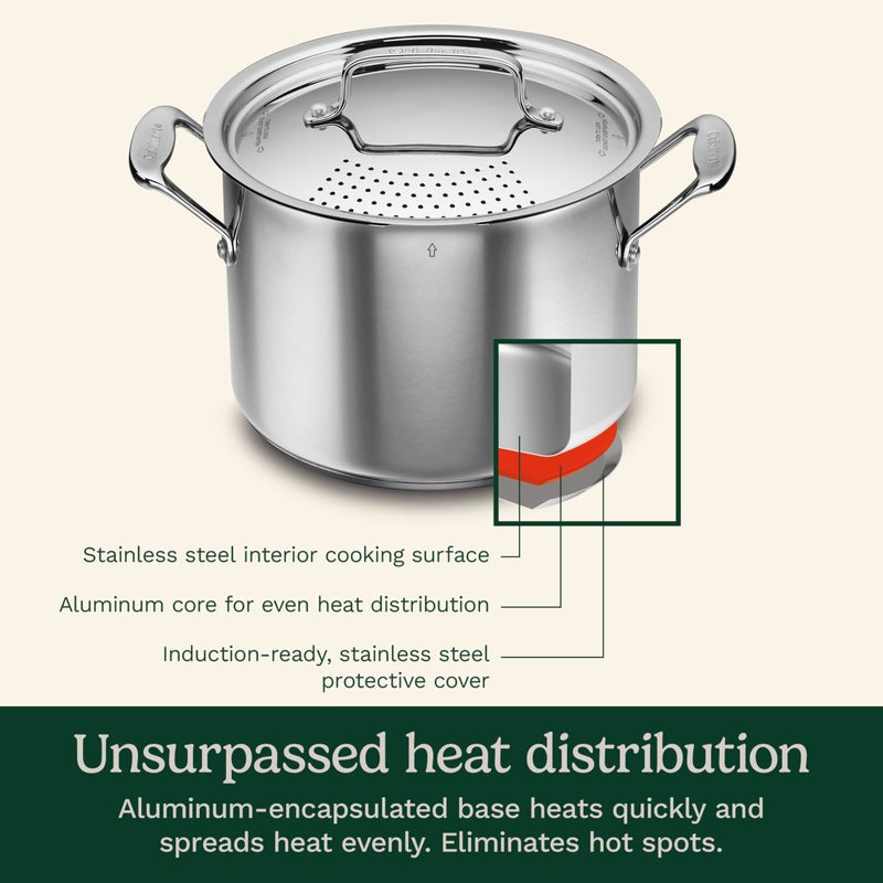 Cuisinart 766S-22 6 Qt. Stainless Steel Pasta Pot w/Straining Cover Chef's-Classic-Stainless-Cookware-Collection, 6-Quart - Image 3
