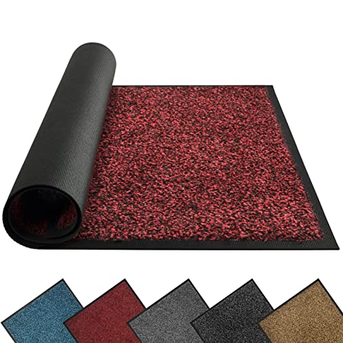 Mibao Front Door Mat Dirt Trapper Welcome Mat for Outdoor Indoor NonSlip Waterproof Doormat Durable Machine Washable Low Profile Entry Rug for Back Door Outside Patio Porch 36 x 24 Red