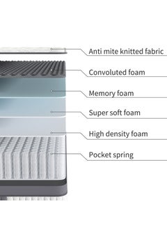 Moon Home and more.. Classic Rest Bed Mattress 28 CM Hybrid Pocket Spring Single Size Mattress 120X200 CM, Pocket Innersprings for Motion Isolation - Pressure Relieving - Medium Firm  - Image 5