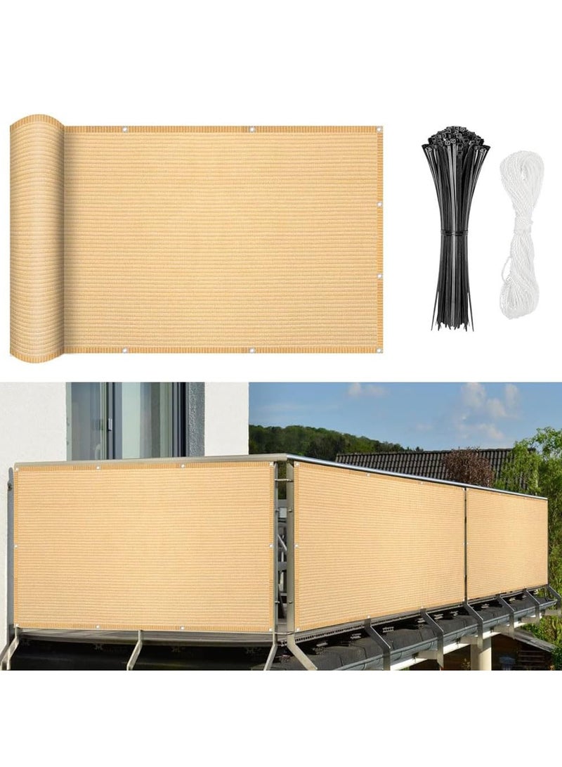 LINGWEI Balcony Privacy Screen Fence Cover 90 x 500 cm HDPE UV Protection & 90% Visibility Block Outdoor Fence Cover - Image 1