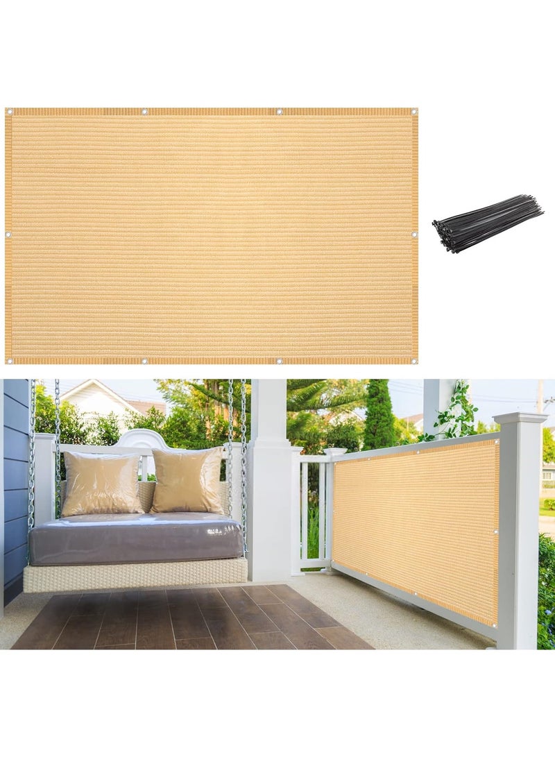 LINGWEI Balcony Privacy Screen Fence Cover 90 x 500 cm HDPE UV Protection & 90% Visibility Block Outdoor Fence Cover - Image 4