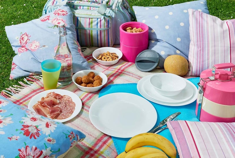 كوريل 1 Corelle 3120AB طقم عشاء من زجاج Vitrelle، 12 قطعة، صقيع الشتاء، مقاوم للتشقق والكسر، أبيض - Image 2