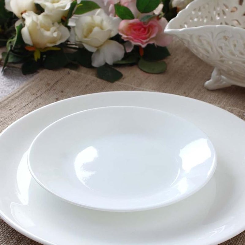 كوريل 1 Corelle 3120AB طقم عشاء من زجاج Vitrelle، 12 قطعة، صقيع الشتاء، مقاوم للتشقق والكسر، أبيض - Image 3