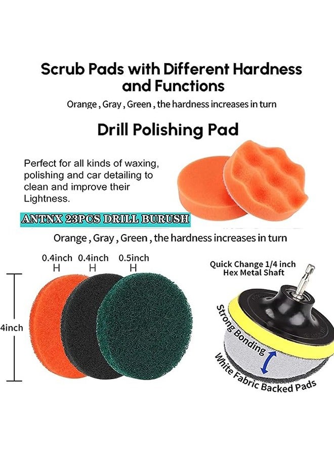 24-Piece Drill Brush Accessories Set,Matte Pad and Sponge,Electric Matte Brush Band Extendin,Clean for Grout,Tiles,Sinks,Bathtub,Bathroom,Kitchen - Image 4