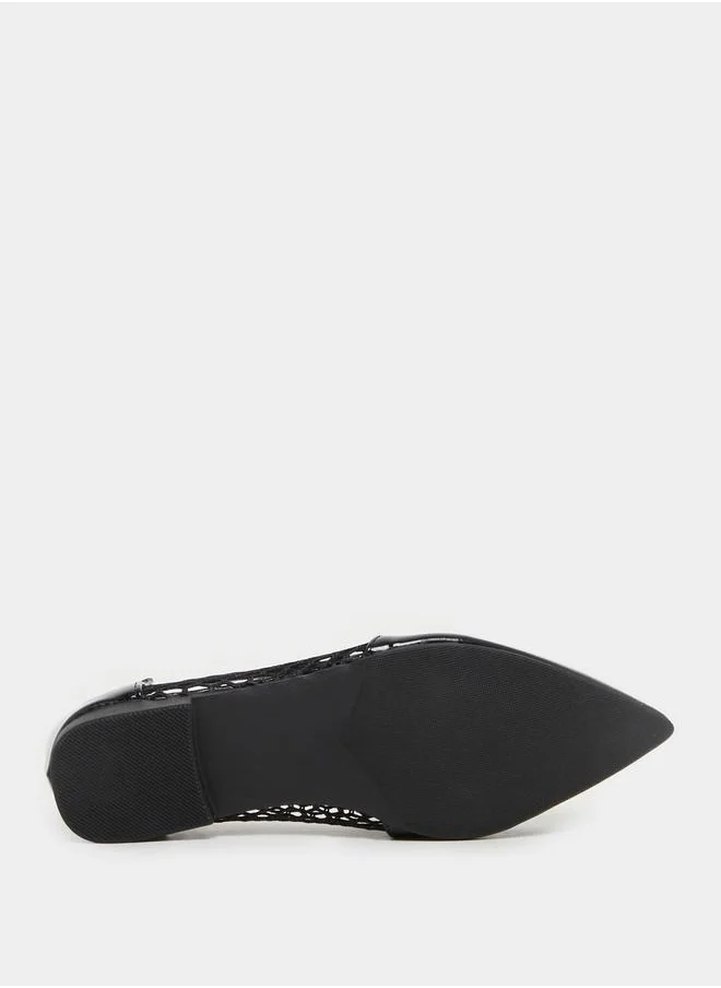 ستايلي Pointed Toe Mesh Flat Shoes
