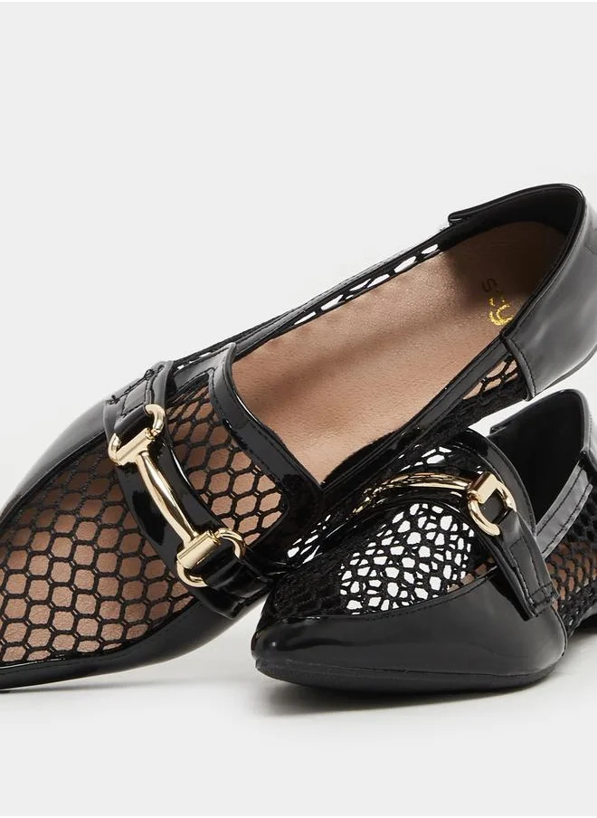 ستايلي Pointed Toe Mesh Flat Shoes