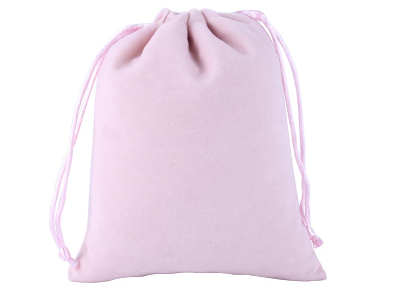 Sansam Mini Velvet Drawstring Gift Bag – 20pcs Jewelry & Accessory Pouch for Bracelets, Necklaces & Gifts, Reusable with Satin Cord, Pink - Image 2