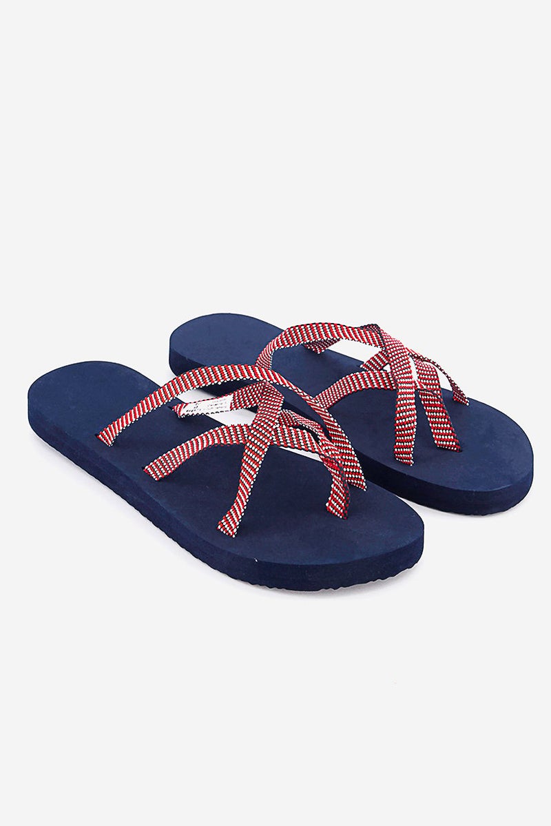 Tchibo Women Plain Slip On Slippers, Navy Blue - Image 1