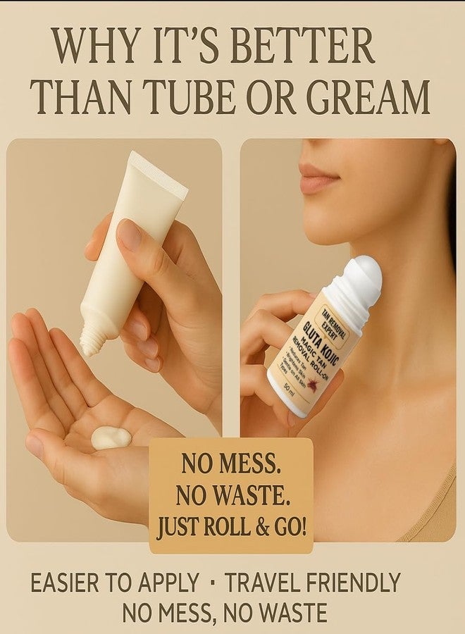 Instant Tan Removal Roll-On for Face & Body | Brightens Dull, Tanned Skin Instantly | Easy-to-Use Roll-On Formula for Even Glow | Travel-Friendly, Non-Sticky, Quick Absorbing Skin Brightener (REGULER) - Image 4