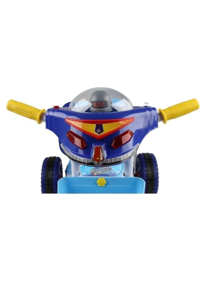 البدر دراجة توازن للاطفال بعمر 2-6 سنوات من البدر، دراجة ثلاثية العجلات للاطفال الصغار مع مقعدين لطفلين، دراجة اطفال بثلاث عجلات مع سلة، دراجة ثلاثية العجلات للاطفال الصغار مع موسيقى واضواء، ازرق - Image 2